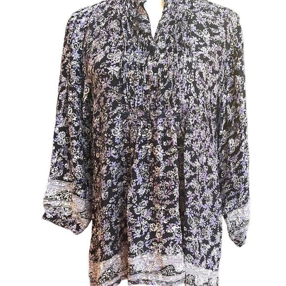 Natalie Martin 100% Silk Button Down Long Sleeve Floral Blouse Shirt Top XS - Picture 5 of 11